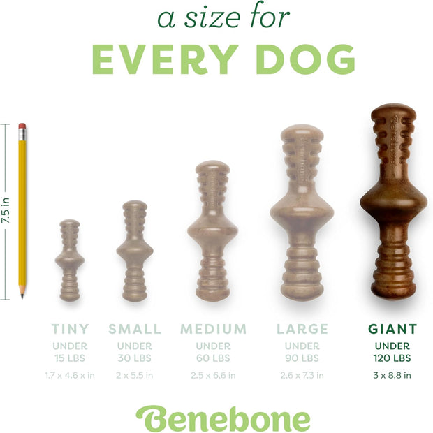 Zaggler Rolling Dog Chew Toy for Aggressive Chewers, Real Bacon, Made in USA, Giant