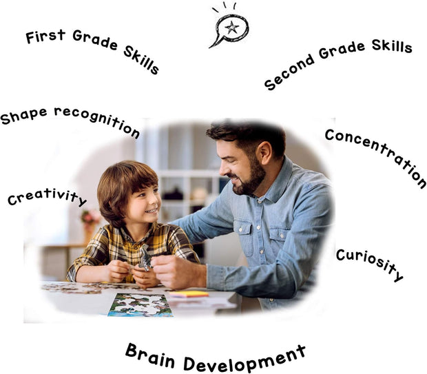 Jigsaw Dinosaur Puzzle for Boys and Girls | Educational Gift for Kids Ages 4-8 | 48 Pieces | Unique Jigsaw Shapes | Best Dinosaur Puzzles for Kids Ages 5-8