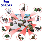 Jigsaw Dinosaur Puzzle for Boys and Girls | Educational Gift for Kids Ages 4-8 | 48 Pieces | Unique Jigsaw Shapes | Best Dinosaur Puzzles for Kids Ages 5-8