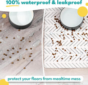 Large Dog Mat for Food and Water, Cat Feeding Mat | Large Waterproof Dog Bowl Mat | Non-Slip Pet Food Mat for Floors | Pet Mats for Food and Water | Easy to Clean