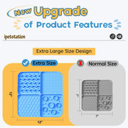 Slow Feeder Mat for Dogs and Cats，Large Lick Mat Slow Feeder for Anxiety Relief Dog Toys Feeding Mat for Butter Yogurt Peanut, Pets Supplies Bathing Grooming Training, Blue