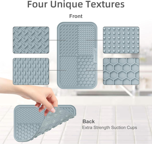 2PCS Large Lick Mat for Dogs with Suction Cups, Slow Feeder Dog Bowls, Dog Lick