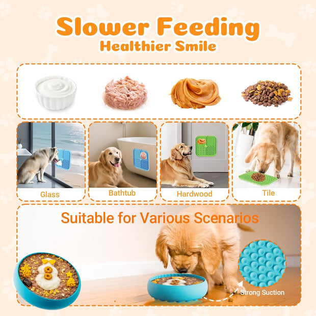 Dog Enrichment Toys 6 Pack - Dog Toys to Keep Them Busy, Lick Mat, Ball & Bowl with Peanut Butter, Frozen Treat Puzzle Dispenser for Anxiety Relief, Reduce Boredom, Perfect for Bathing Grooming