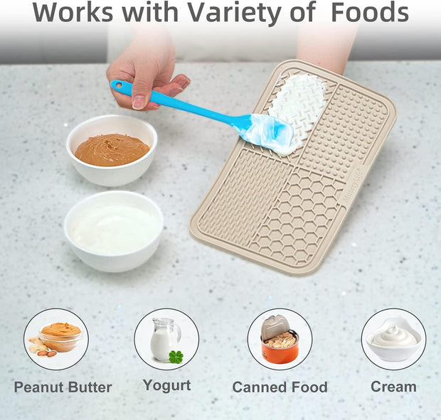 2PCS Large Lick Mat for Dogs with Suction Cups, Slow Feeder Dog Bowls, Dog Lick