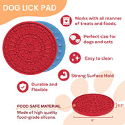 Dog Lick Pad - Pet Fun & Anxiety Distraction Device - Peanut Butter Licking Pad Works as Slow Feeder Treat Bowl - Suction Cups Attach to Wall for Bathing & Grooming Pets - Puzzle Training Toy