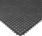 Heavy Duty Rubber Floor Mat – Non-Slip, Waterproof, Easy to Clean – Anti-Fatigue Mat for Commercial Kitchens, Restaurants, Workshops – Oil Resistant, Hose Washable – 36" X 36", Black