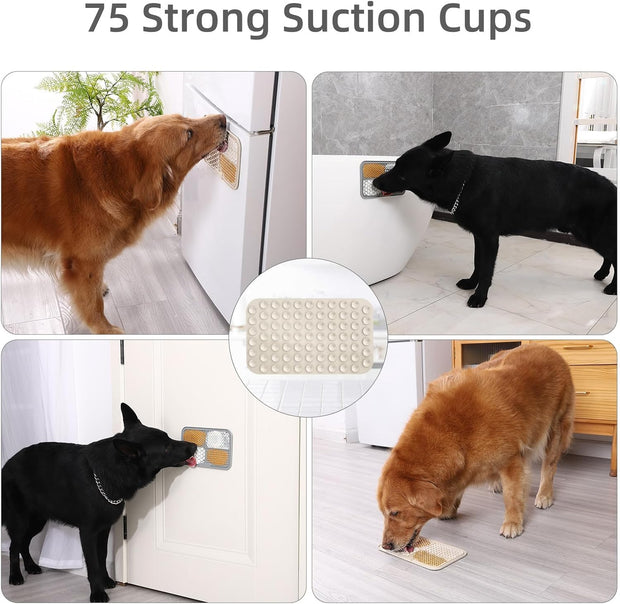 2PCS Large Lick Mat for Dogs with Suction Cups, Slow Feeder Dog Bowls, Dog Lick