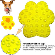 Dog Licking Mat for Anxiety Peanut Butter Slow Feeder Bowls Licking Pad with Strong Suction to Wall for Pet Bathing,Grooming,And Training (Yellow)