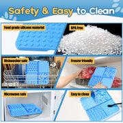 Slow Feeder Mat for Dogs and Cats，Large Lick Mat Slow Feeder for Anxiety Relief Dog Toys Feeding Mat for Butter Yogurt Peanut, Pets Supplies Bathing Grooming Training, Blue
