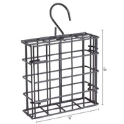 More Birds Suet Cage Bird Feeder, Fruit and Suet Feeder, Single Cake Capacity ,Black