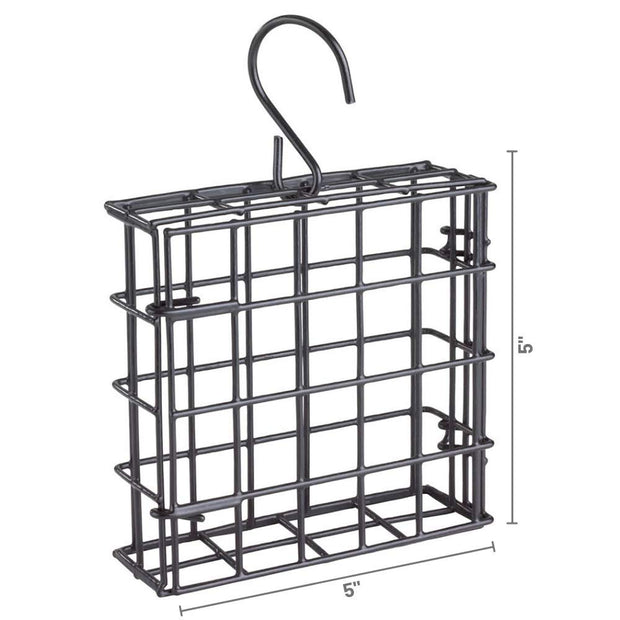 More Birds Suet Cage Bird Feeder, Fruit and Suet Feeder, Single Cake Capacity ,Black